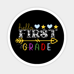 Hello first grade Leopard Print 1st Grade Teacher Boys Magnet